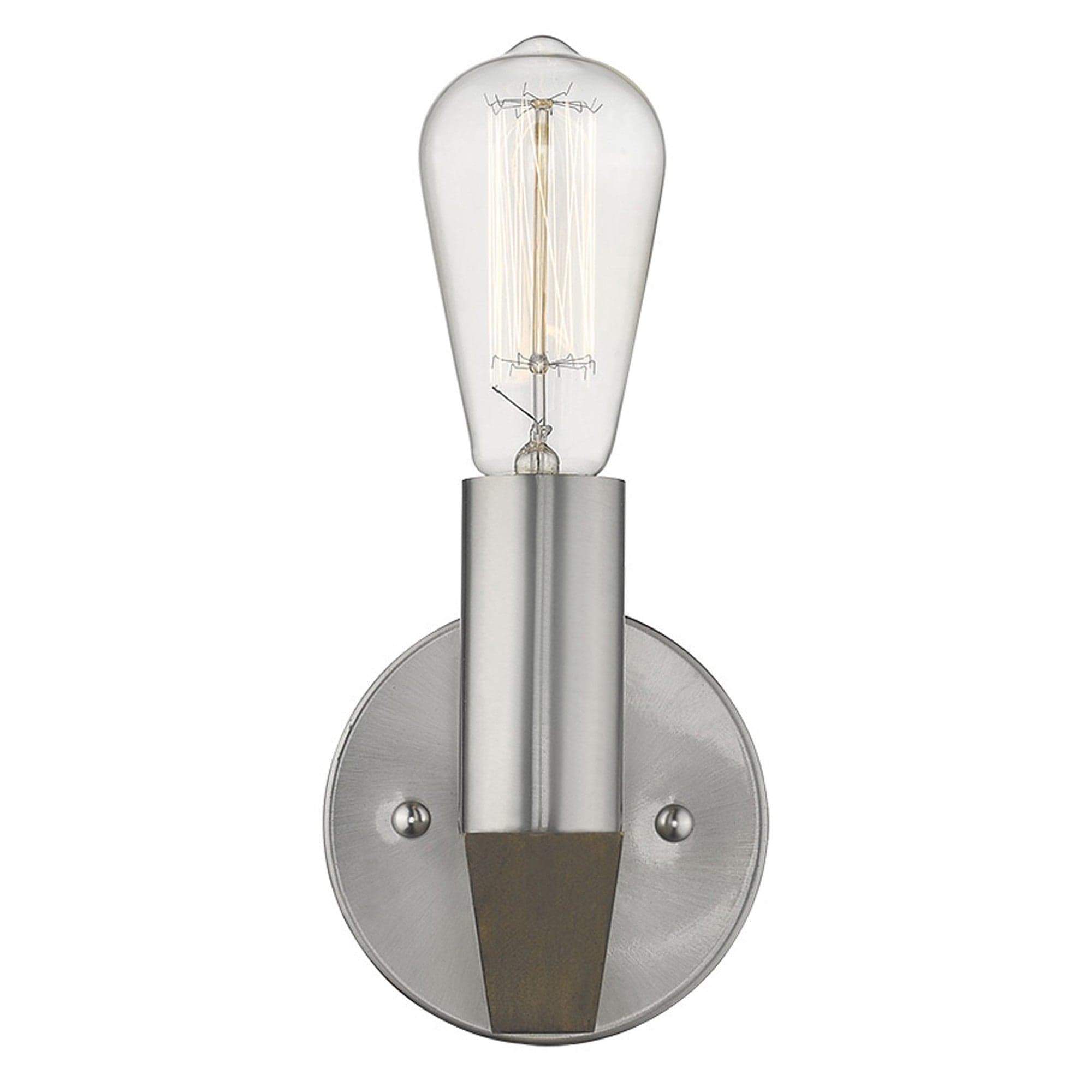Silver Metal and Wood Wall Sconce - Homeroots