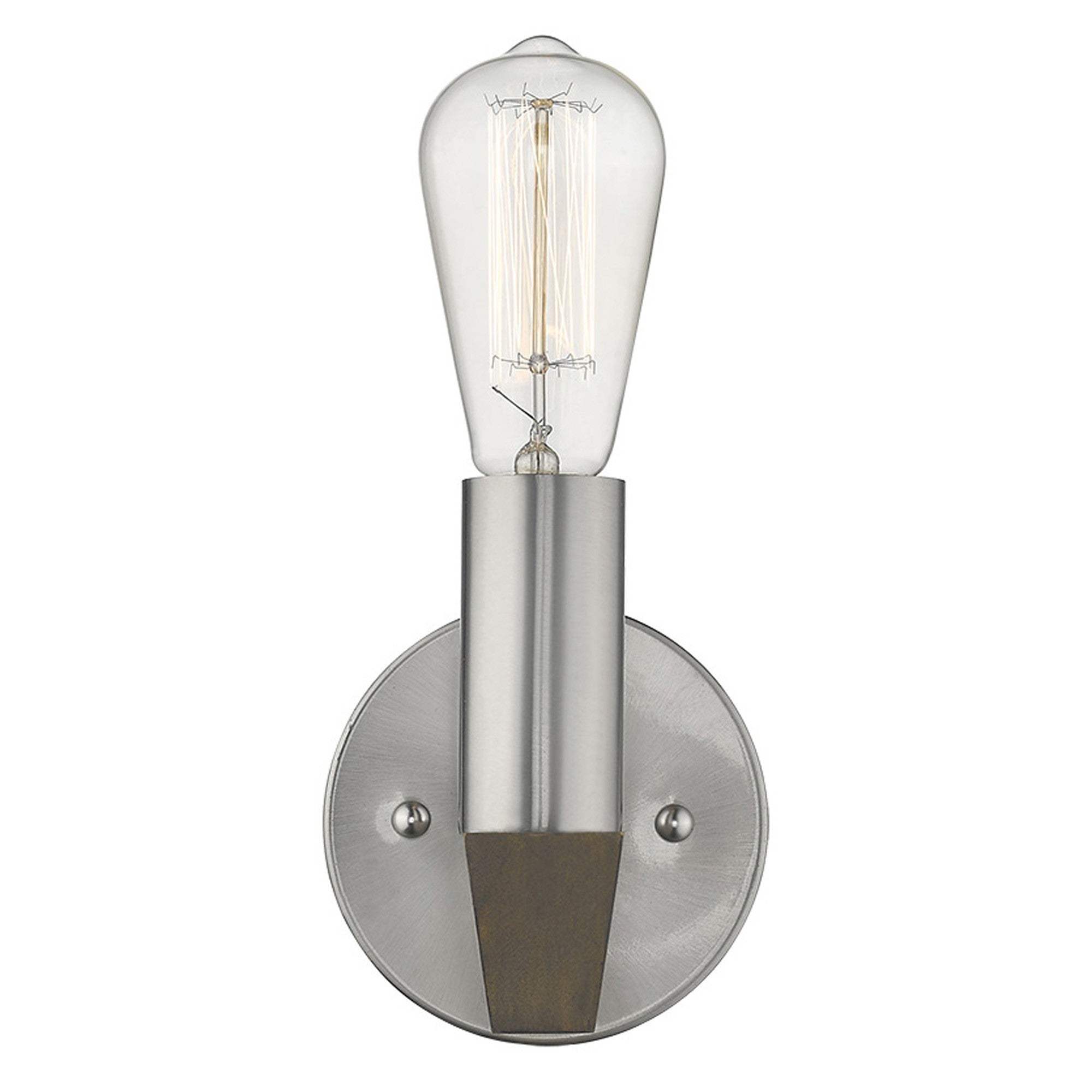 Silver Metal and Wood Wall Sconce - Homeroots - Flyclothing LLC