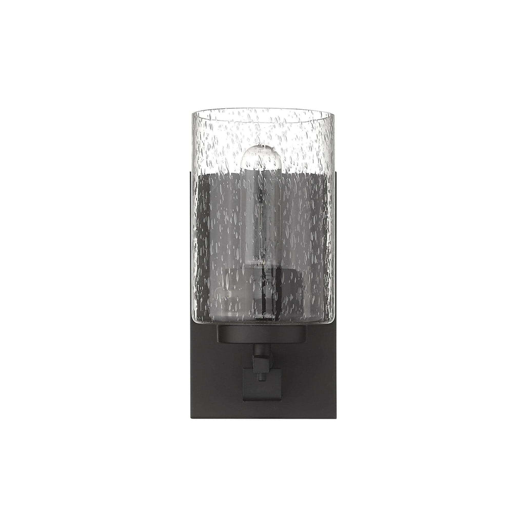 Bronze Metal and Textured Glass Wall Sconce - Homeroots - Flyclothing LLC