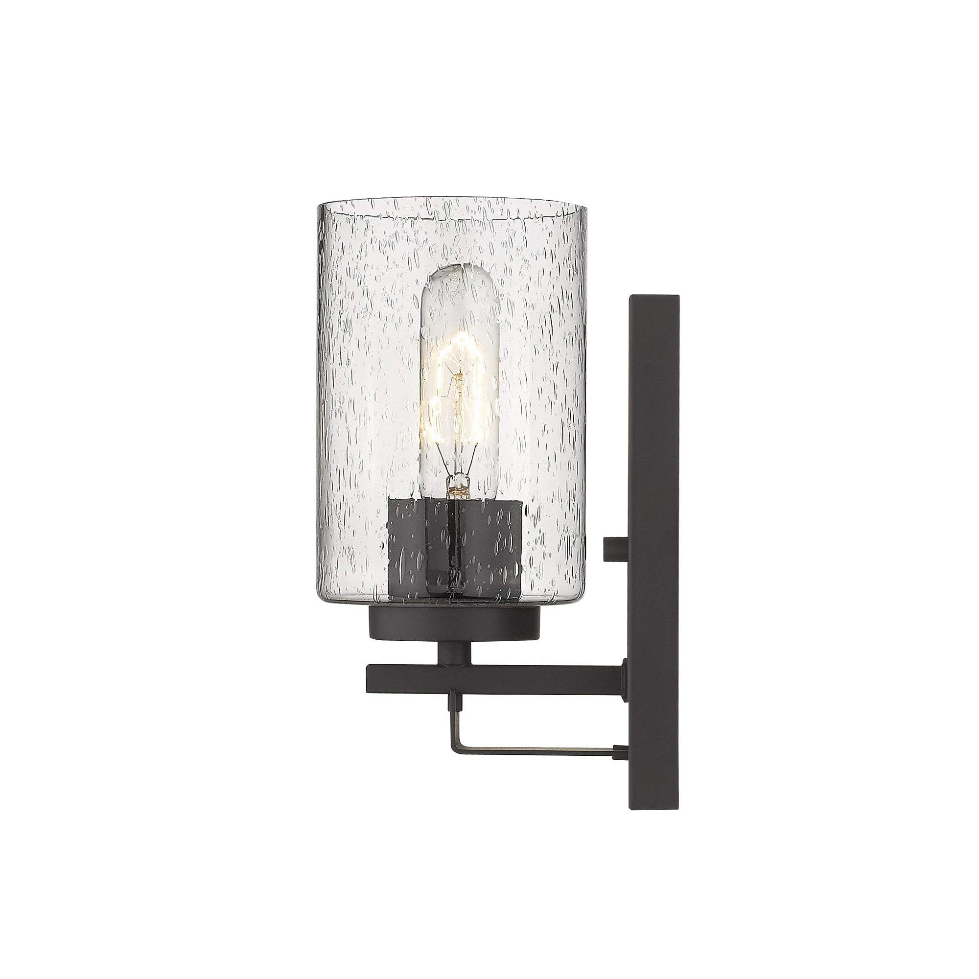 Bronze Metal and Textured Glass Wall Sconce - Homeroots - Flyclothing LLC