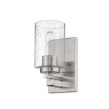 Silver Metal and Textured Glass Wall Sconce - Homeroots - Flyclothing LLC