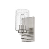 Silver Metal and Textured Glass Wall Sconce - Homeroots - Flyclothing LLC