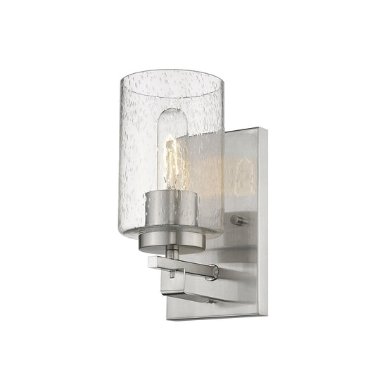 Silver Metal and Textured Glass Wall Sconce - Homeroots