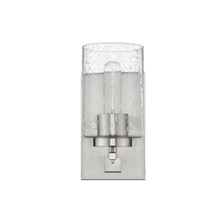 Silver Metal and Textured Glass Wall Sconce - Homeroots