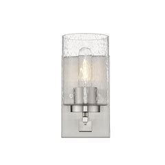 Silver Metal and Textured Glass Wall Sconce - Homeroots