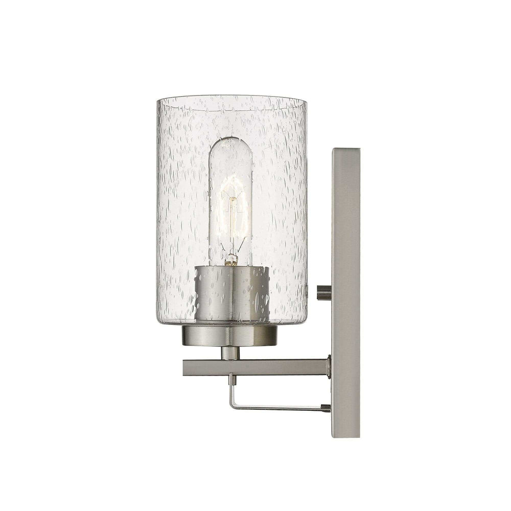 Silver Metal and Textured Glass Wall Sconce - Homeroots - Flyclothing LLC