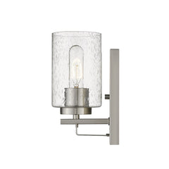 Silver Metal and Textured Glass Wall Sconce - Homeroots