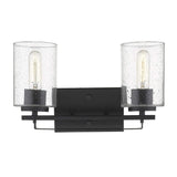 Black Metal and Textured Glass Two Light Wall Sconce - Homeroots - Flyclothing LLC