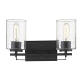 Black Metal and Textured Glass Two Light Wall Sconce - Homeroots - Flyclothing LLC