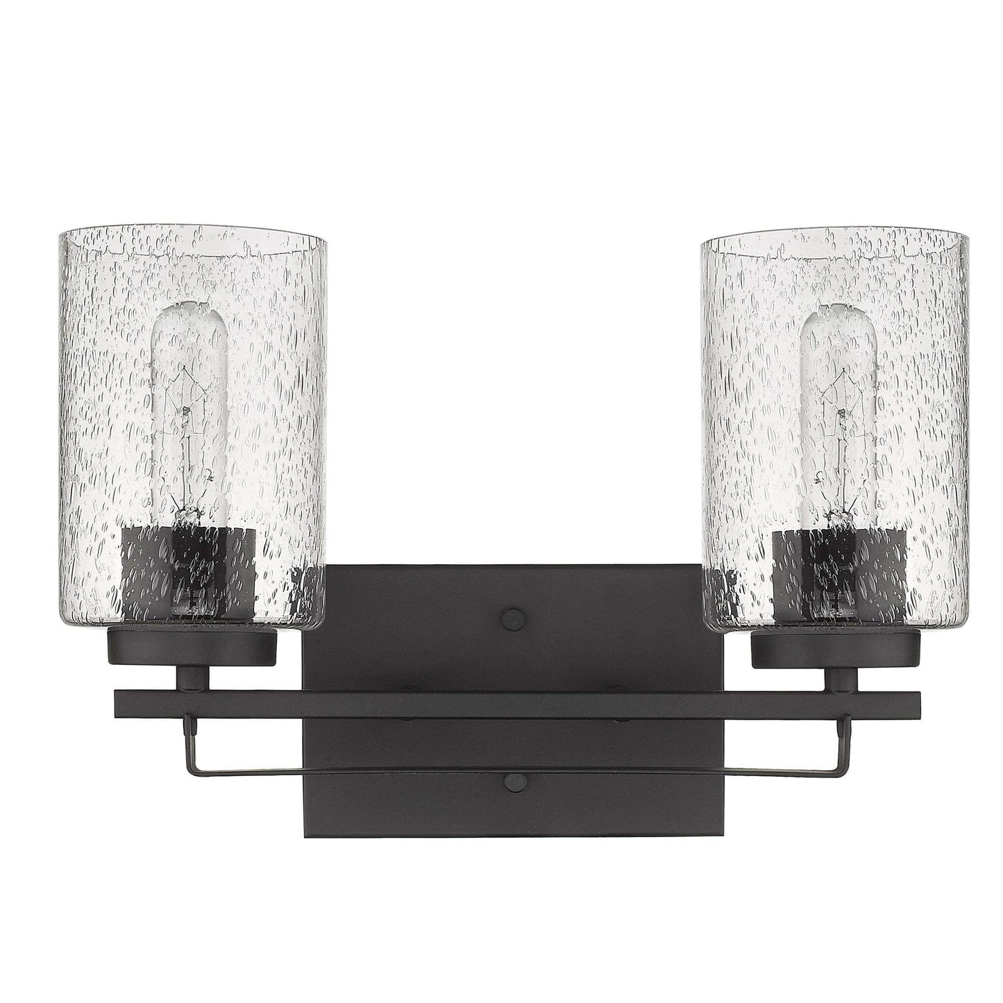 Bronze Metal and Textured Glass Two Light Wall Sconce - Homeroots - Flyclothing LLC