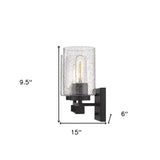 Bronze Metal and Textured Glass Two Light Wall Sconce - Homeroots - Flyclothing LLC