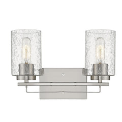 Silver Metal and Textured Glass Two Light Wall Sconce - Homeroots