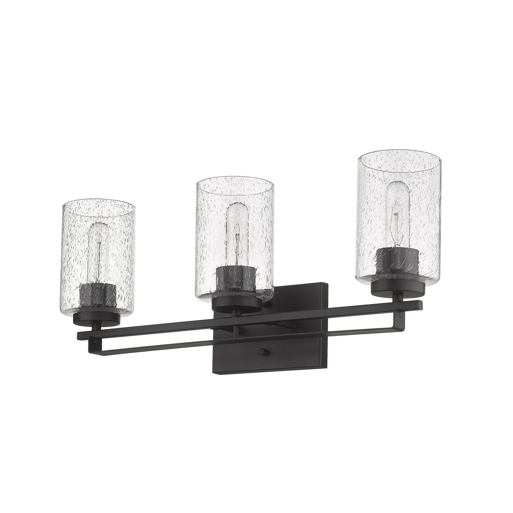 Bronze Metal and Textured Glass Three Light Wall Sconce - Homeroots