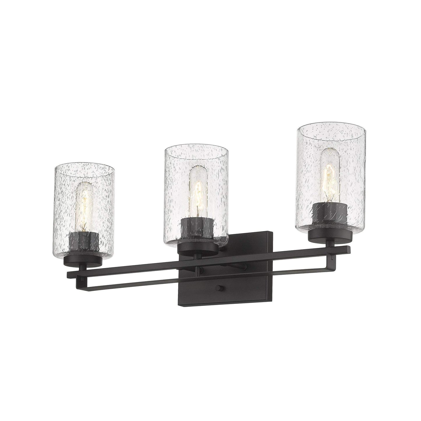 Bronze Metal and Textured Glass Three Light Wall Sconce - Homeroots - Flyclothing LLC