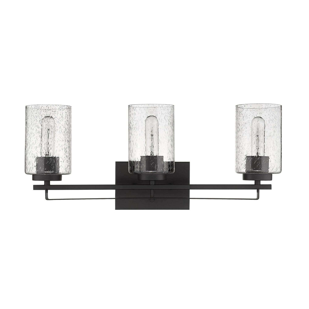 Bronze Metal and Textured Glass Three Light Wall Sconce - Homeroots - Flyclothing LLC