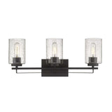 Bronze Metal and Textured Glass Three Light Wall Sconce - Homeroots - Flyclothing LLC