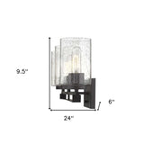 Bronze Metal and Textured Glass Three Light Wall Sconce - Homeroots - Flyclothing LLC