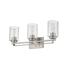 Silver Metal and Textured Glass Three Light Wall Sconce - Homeroots