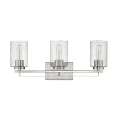 Silver Metal and Textured Glass Three Light Wall Sconce - Homeroots