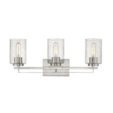 Silver Metal and Textured Glass Three Light Wall Sconce - Homeroots - Flyclothing LLC