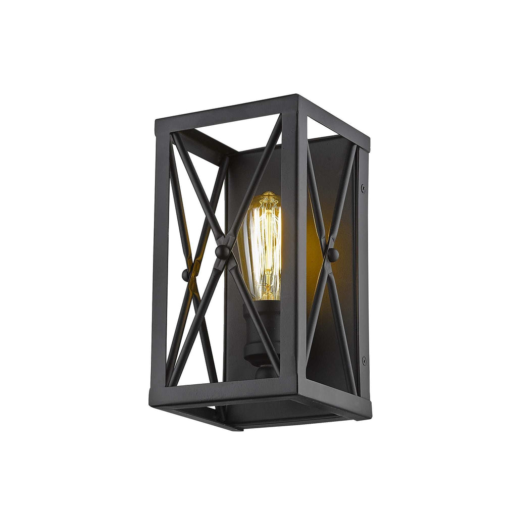 Matte Black Metal Geometric Wall Light - Homeroots - Flyclothing LLC