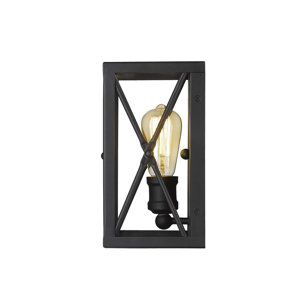 Matte Black Metal Geometric Wall Light - Homeroots - Flyclothing LLC