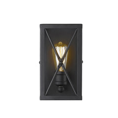 Matte Black Metal Geometric Wall Light - Homeroots