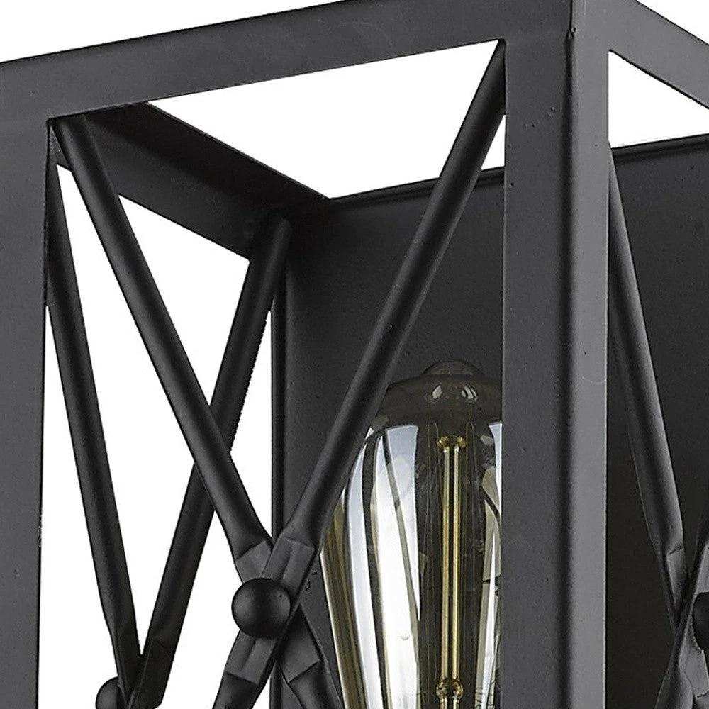 Matte Black Metal Geometric Wall Light - Homeroots - Flyclothing LLC