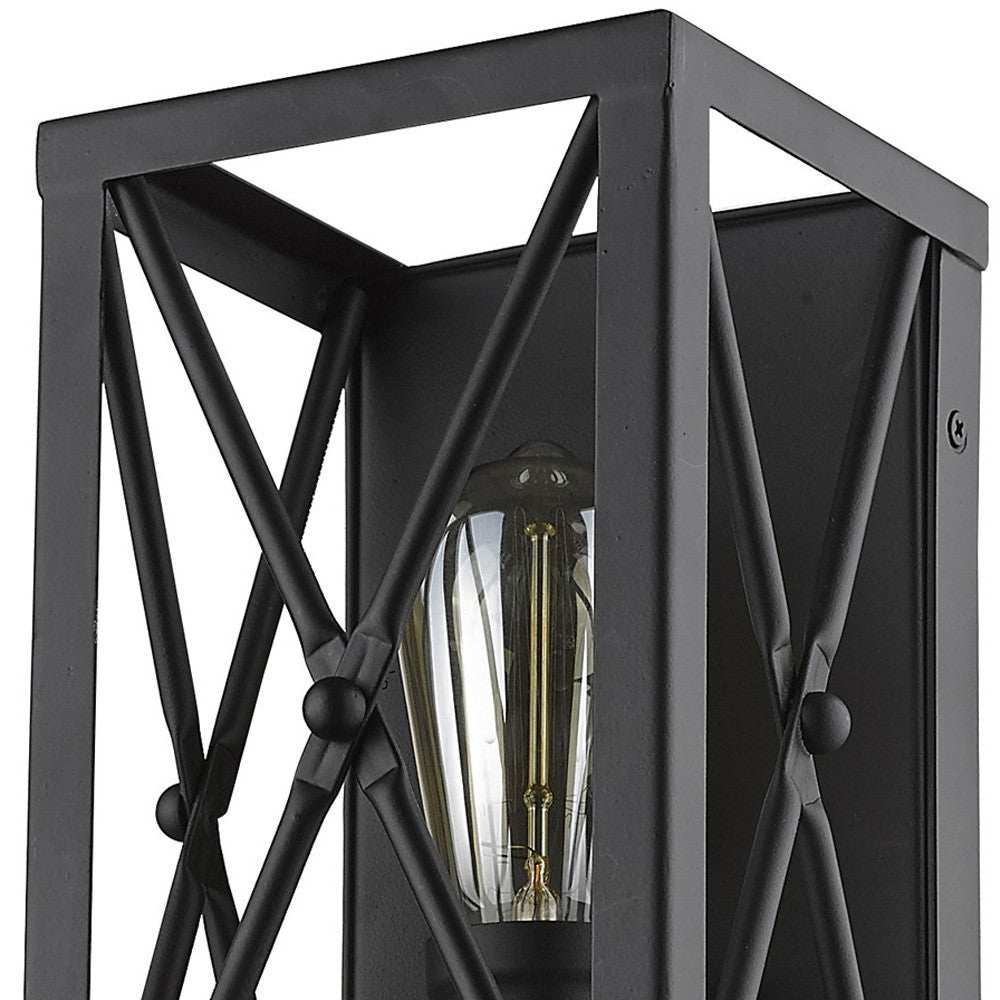 Matte Black Metal Geometric Wall Light - Homeroots - Flyclothing LLC