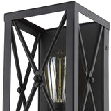 Matte Black Metal Geometric Wall Light - Homeroots - Flyclothing LLC