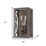 Antique Bronze Metal Geometric Wall Light - Homeroots - Flyclothing LLC