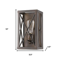 Antique Bronze Metal Geometric Wall Light
