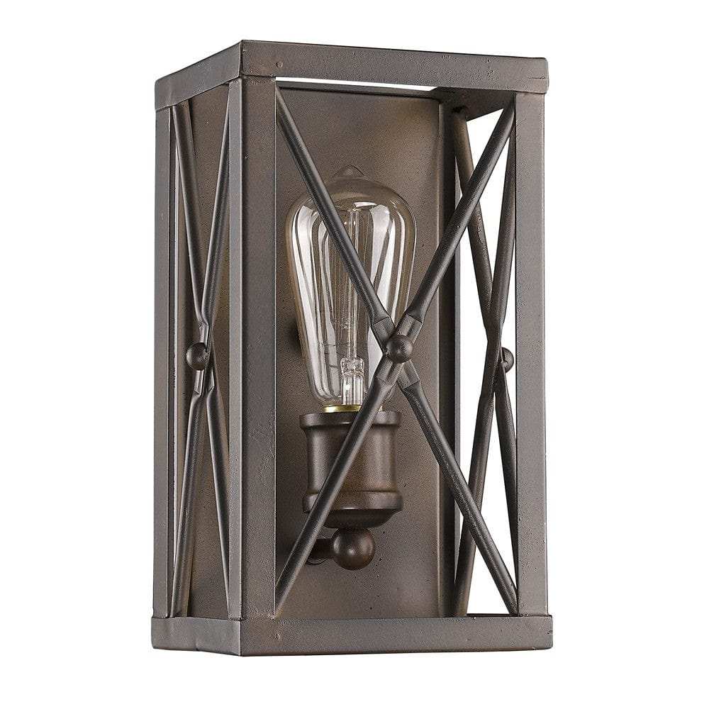 Antique Bronze Metal Geometric Wall Light - Homeroots - Flyclothing LLC