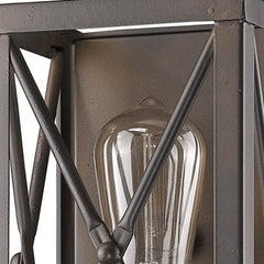 Antique Bronze Metal Geometric Wall Light - Homeroots