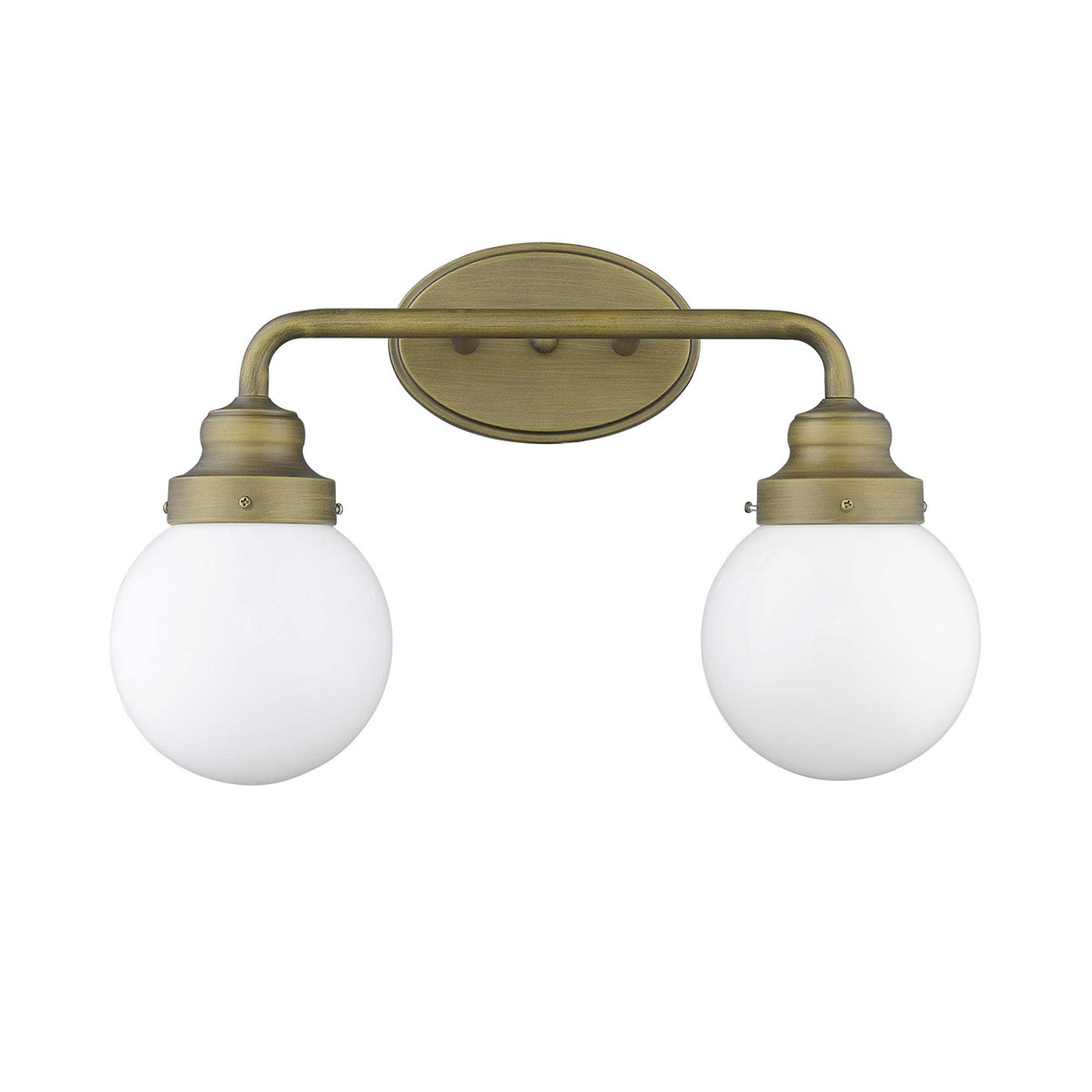 Two Light Gold Wall Sconce with Round Glass Shade - Homeroots - Flyclothing LLC
