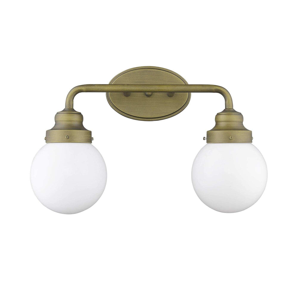 Two Light Gold Wall Sconce with Round Glass Shade - Homeroots - Flyclothing LLC