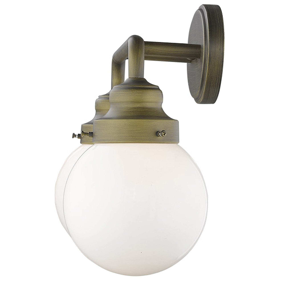 Two Light Gold Wall Sconce with Round Glass Shade - Homeroots - Flyclothing LLC