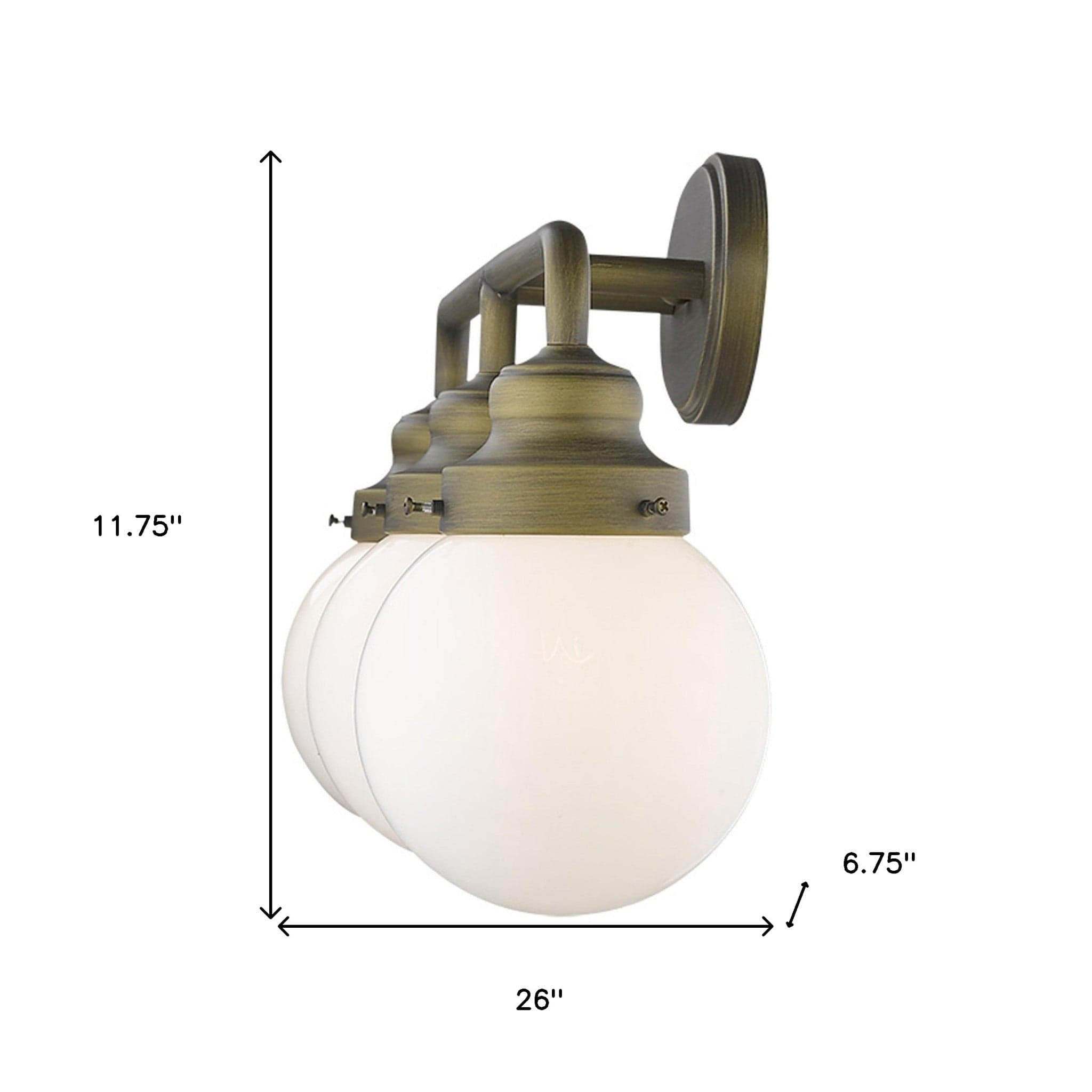 Portsmith 3-Light Raw Brass Vanity - Homeroots