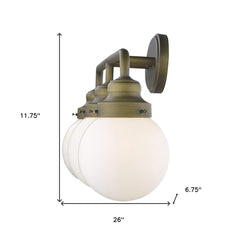 Portsmith 3-Light Raw Brass Vanity - Homeroots