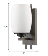 Geometric Bronze Wall Sconce with Frosted Glass Shade - Homeroots - Flyclothing LLC
