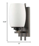 Geometric Bronze Wall Sconce with Frosted Glass Shade - Homeroots - Flyclothing LLC