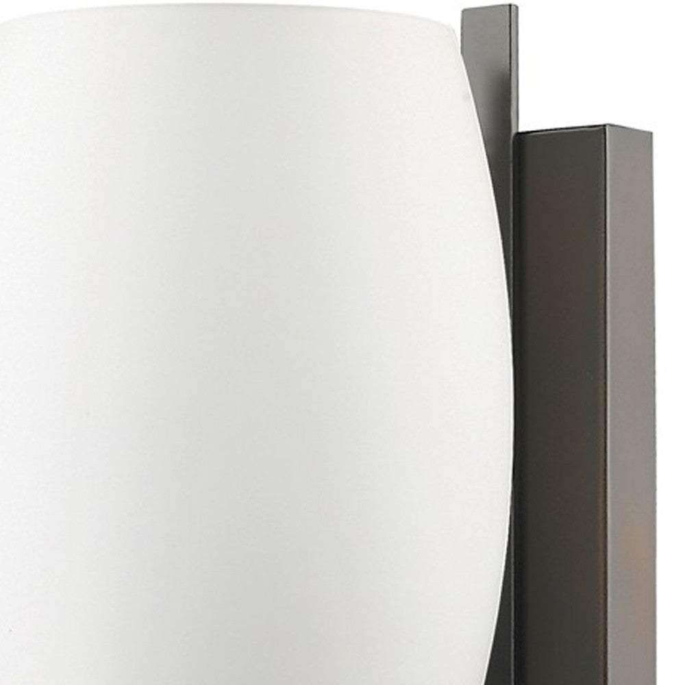 Geometric Bronze Wall Sconce with Frosted Glass Shade - Homeroots - Flyclothing LLC