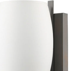 Geometric Bronze Wall Sconce with Frosted Glass Shade - Homeroots
