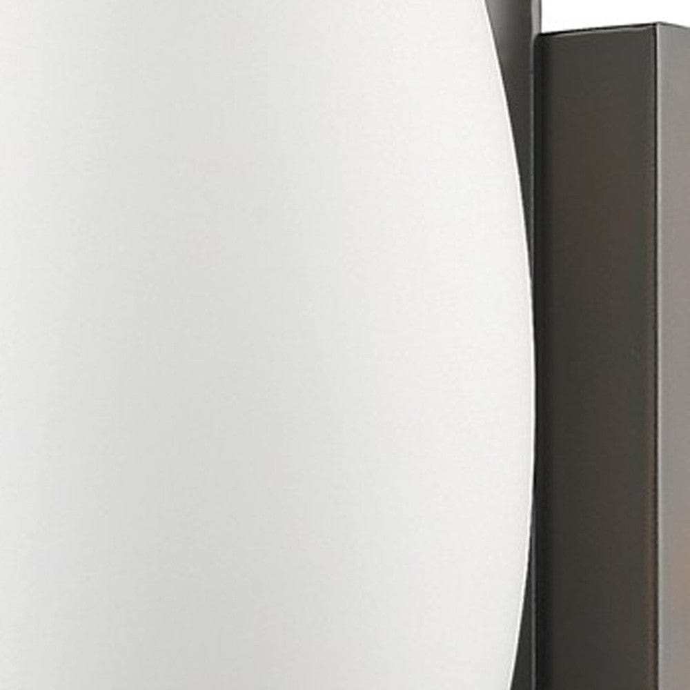 Geometric Bronze Wall Sconce with Frosted Glass Shade - Homeroots - Flyclothing LLC