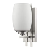 Geometric Silver Wall Sconce with Frosted Glass Shade - Homeroots - Flyclothing LLC