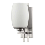 Geometric Silver Wall Sconce with Frosted Glass Shade - Homeroots - Flyclothing LLC