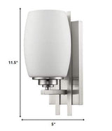 Geometric Silver Wall Sconce with Frosted Glass Shade - Homeroots - Flyclothing LLC
