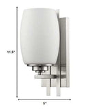 Geometric Silver Wall Sconce with Frosted Glass Shade - Homeroots - Flyclothing LLC