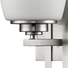 Geometric Silver Wall Sconce with Frosted Glass Shade - Homeroots