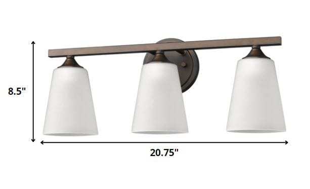 Three Light Bronze Metal Vanity Wall Light - Homeroots - Flyclothing LLC